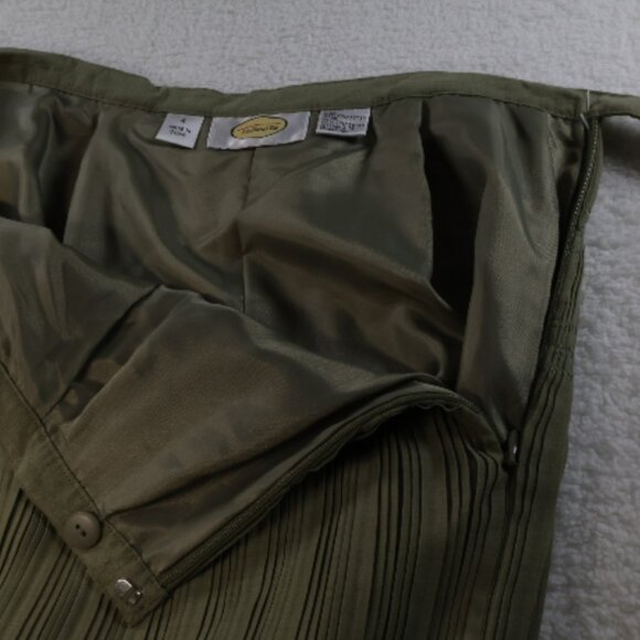 Talbots Maxi/Prairie Skirt (4) and Short Sleeve Shirt (M) Moss Green NWT - Picture 12 of 13